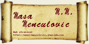 Maša Menčulović vizit kartica